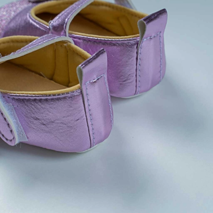 Βρεφικά παπούτσια αγκαλιάς για κορίτσια Glamour μωβ απαλό κοριτσίστικα καλά  μωρά βρέφη 5 μηνων online (2)
