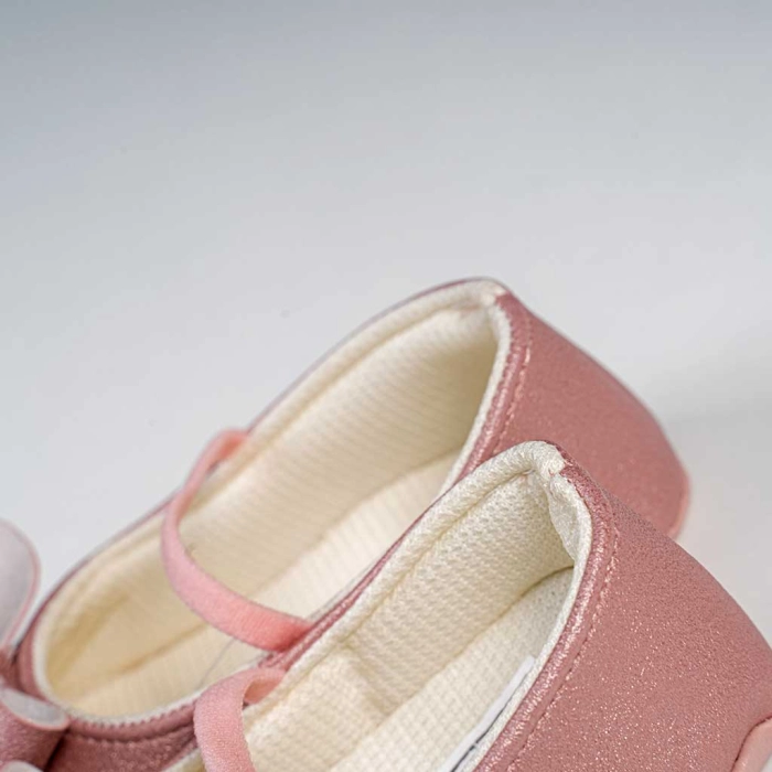 Βρεφικά παπούτσια για κορίτσια little bow ροζ παπουτσάκια αγκαλιάς για μωράκια μαλακά μηνών online (3)