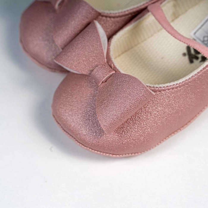 Βρεφικά παπούτσια για κορίτσια little bow ροζ παπουτσάκια αγκαλιάς για μωράκια μαλακά μηνών online (2)