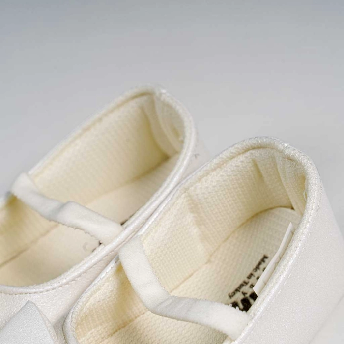 Βρεφικά παπούτσια για κορίτσια little bow άσπρο παπουτσάκια αγκαλιάς για μωράκια μαλακά μηνών online (3)