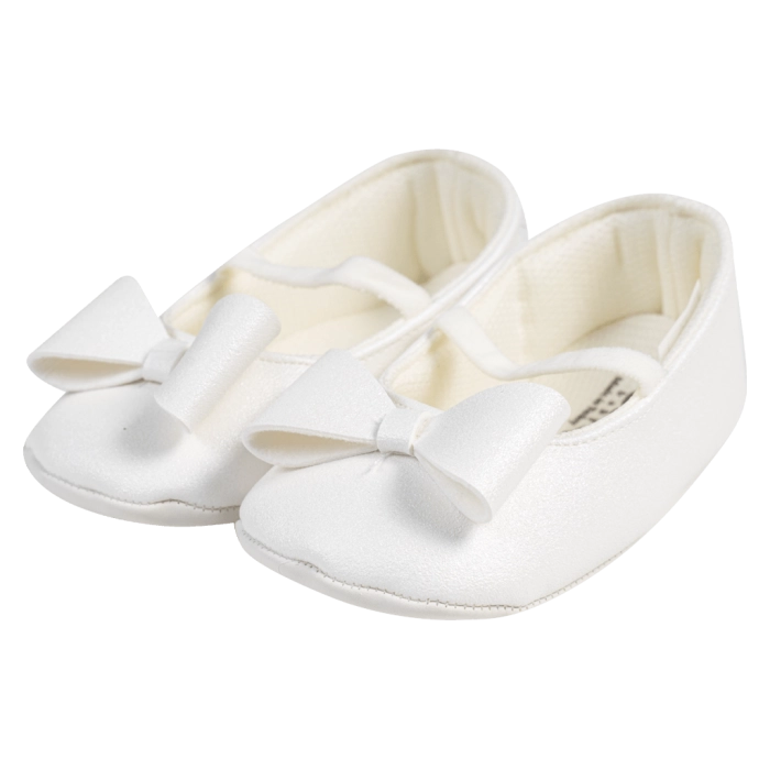Βρεφικά παπούτσια για κορίτσια little bow άσπρο παπουτσάκια αγκαλιάς για μωράκια μαλακά μηνών online
