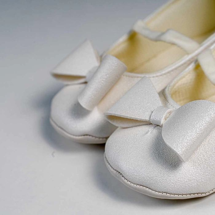 Βρεφικά παπούτσια για κορίτσια little bow άσπρο παπουτσάκια αγκαλιάς για μωράκια μαλακά μηνών online (2)