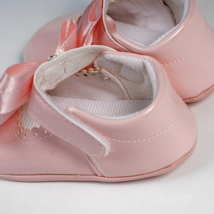 Βρεφικά παπούτσια για κορίτσια mini princess  ροζ παπουτσάκια αγκαλιάς για μωράκια μαλακά μηνών online (4)