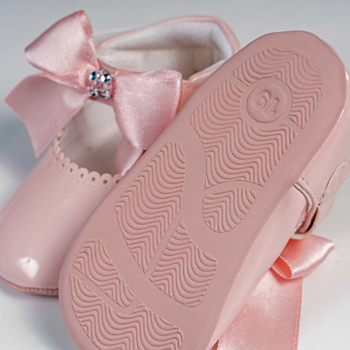 Βρεφικά παπούτσια για κορίτσια mini princess  ροζ παπουτσάκια αγκαλιάς για μωράκια μαλακά μηνών online (1)