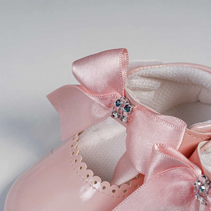 Βρεφικά παπούτσια για κορίτσια mini princess  ροζ παπουτσάκια αγκαλιάς για μωράκια μαλακά μηνών online (2)