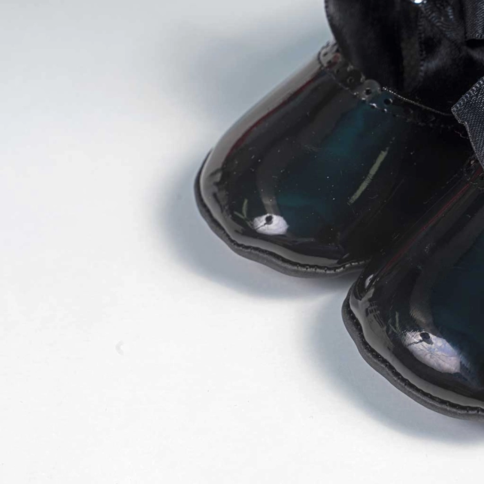 Βρεφικά παπούτσια για κορίτσια mini princess μαύρο παπουτσάκια αγκαλιάς για μωράκια μαλακά μηνών online (1)