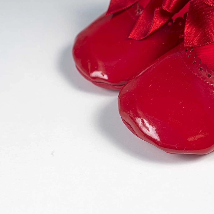 Βρεφικά παπούτσια για κορίτσια mini princess  κόκκινο παπουτσάκια αγκαλιάς για μωράκια μαλακά μηνών online (2)