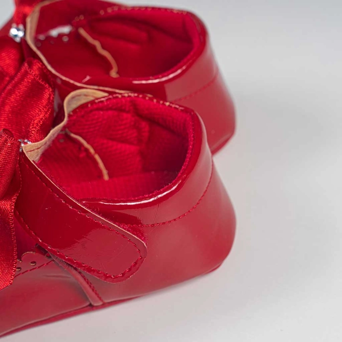Βρεφικά παπούτσια για κορίτσια mini princess  κόκκινο παπουτσάκια αγκαλιάς για μωράκια μαλακά μηνών online (3)