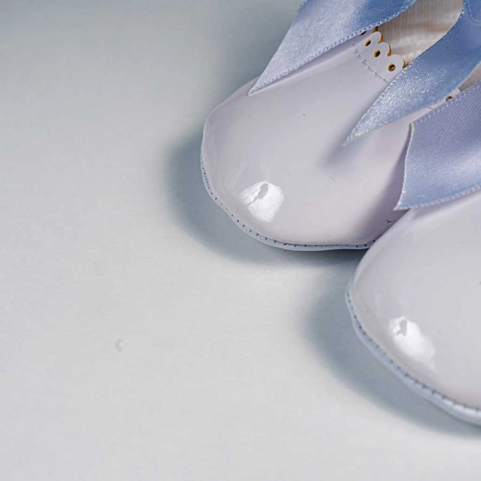 Βρεφικά παπούτσια για κορίτσια mini princess άσπρο παπουτσάκια αγκαλιάς για μωράκια μαλακά μηνών online (2)