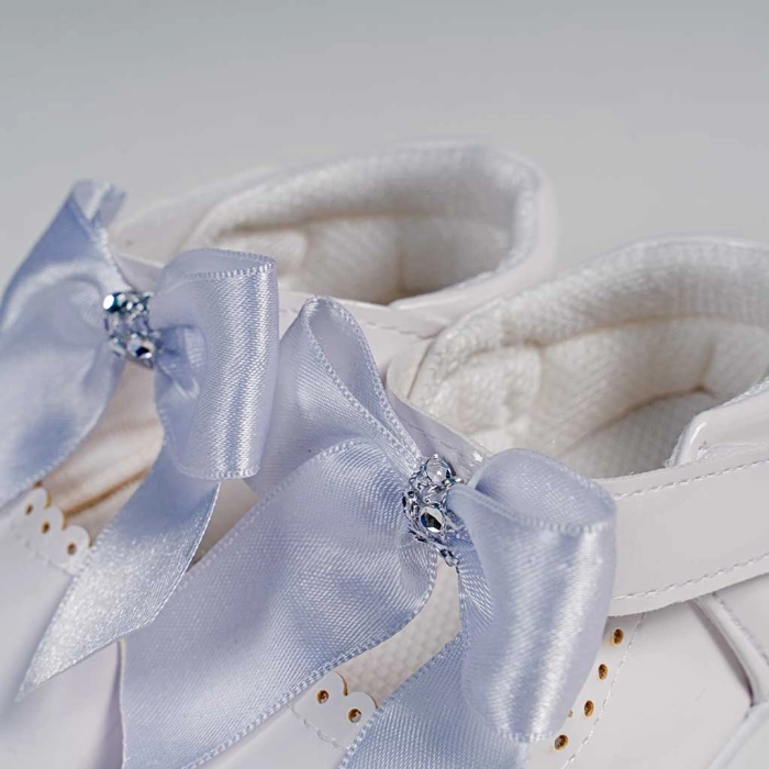 Βρεφικά παπούτσια για κορίτσια mini princess άσπρο παπουτσάκια αγκαλιάς για μωράκια μαλακά μηνών online (3)