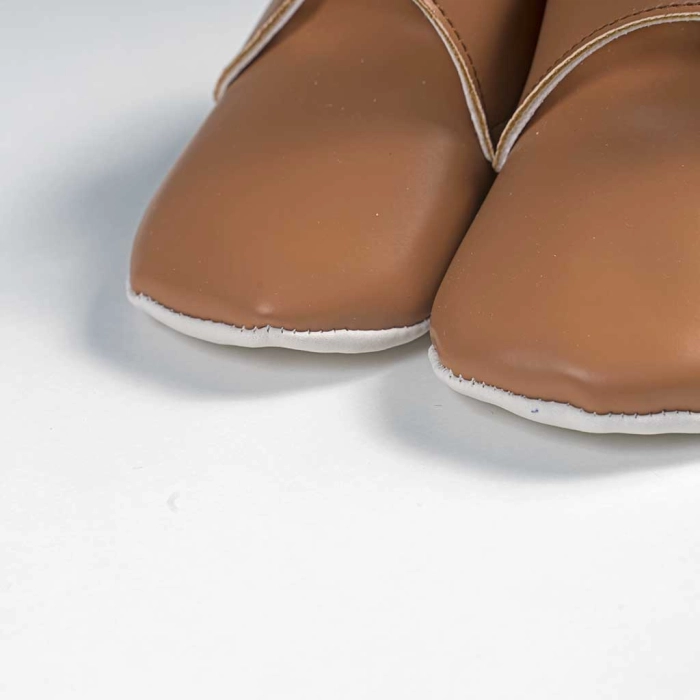 Βρεφικά παπούτσια για αγόρια little king καφέ παπουτσάκια αγκαλιάς για μωράκια μαλακά μηνών online (4)