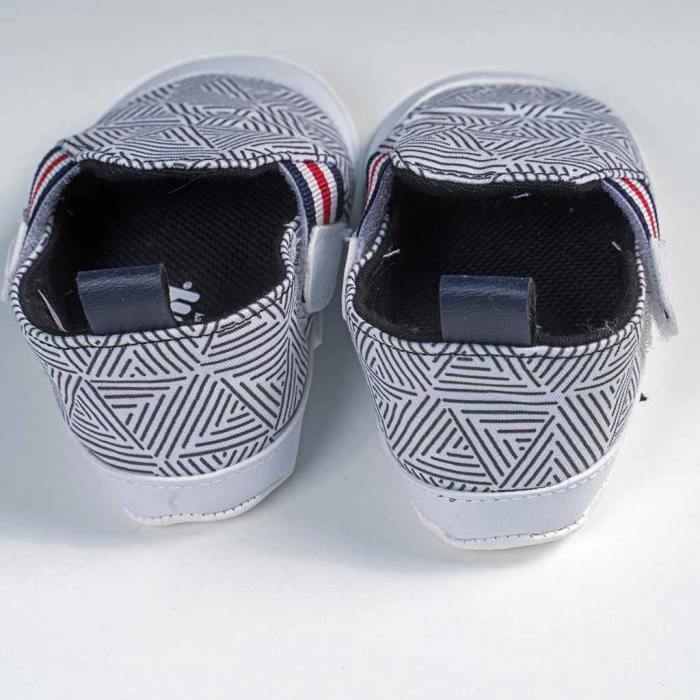 Βρεφικά παπούτσια για αγόρια Tommy άσπρο παπουτσάκια αγkαλιάς για μωράκια μαλακά μηνών online (1)