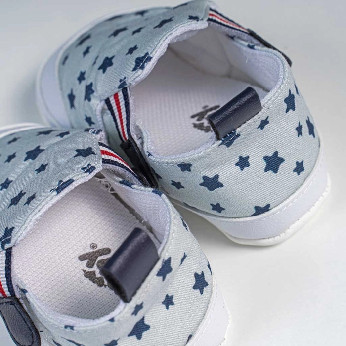 Βρεφικά παπούτσια για αγόρια Tommy star άσπρο παπουτσάκια αγkαλιάς για μωράκια μαλακά μηνών online (2)