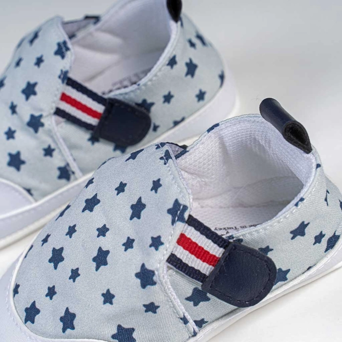 Βρεφικά παπούτσια για αγόρια Tommy star άσπρο παπουτσάκια αγkαλιάς για μωράκια μαλακά μηνών online (3)