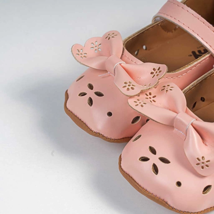 Βρεφικά παπούτσια για κορίτσια loving bow σομόν παπουτσάκια αγκαλιάς για μωράκια μαλακά μηνών online (2)