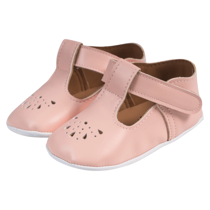 Βρεφικά παπούτσια για κορίτσια  summer σομόν παπουτσάκια αγκαλιάς για μωράκια μαλακά μηνών online (1)