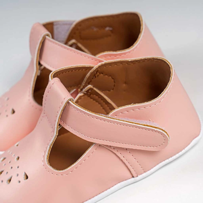 Βρεφικά παπούτσια για κορίτσια  summer σομόν παπουτσάκια αγκαλιάς για μωράκια μαλακά μηνών online (3)