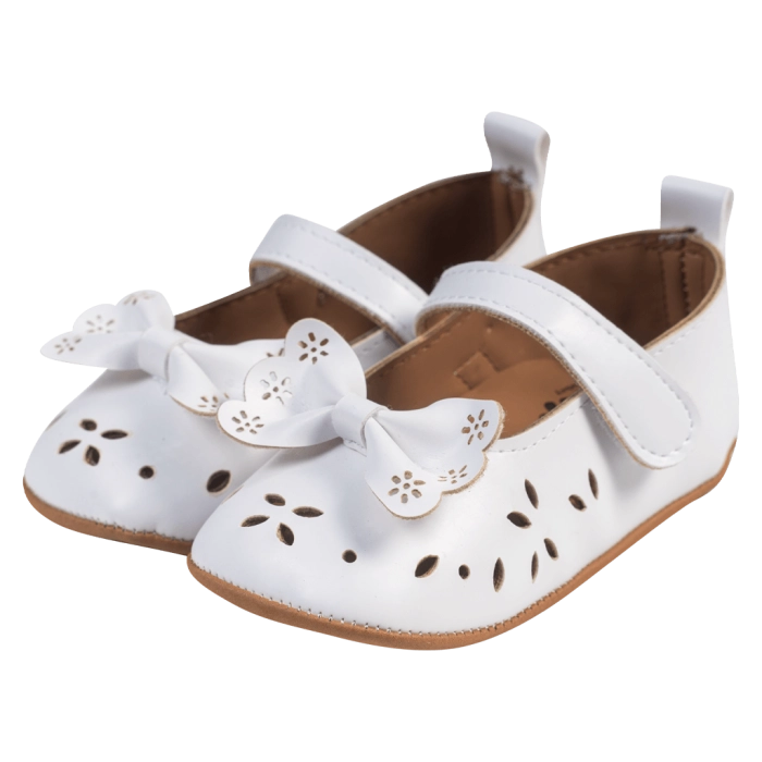 Βρεφικά παπούτσια για κορίτσια άσπρο παπουτσάκια αγκαλιάς για μωράκια μαλακά μηνών online (1)