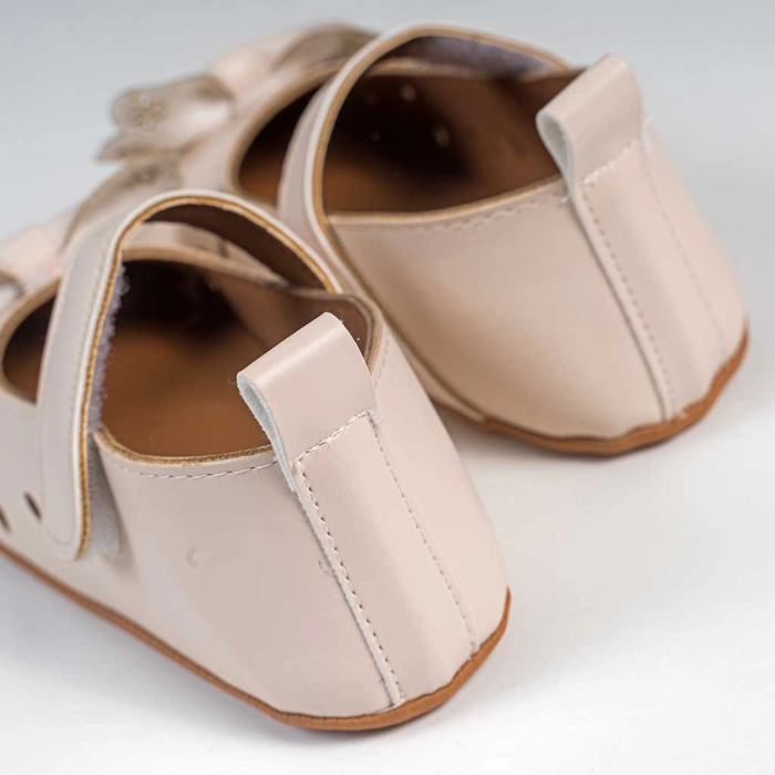 Βρεφικά παπούτσια για κορίτσια loving bow μπεζ παπουτσάκια αγκαλιάς για μωράκια μαλακά μηνών online (1)