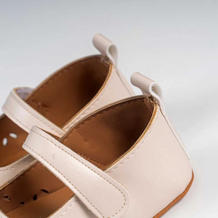 Βρεφικά παπούτσια για κορίτσια loving bow μπεζ παπουτσάκια αγκαλιάς για μωράκια μαλακά μηνών online (3)