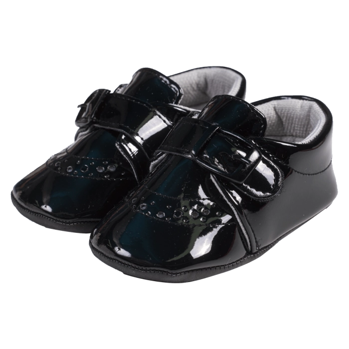 Βρεφικά παπούτσια για μωρά little baby μαύρο παπουτσάκια αγκαλιάς για μωράκια μαλακά μηνών online