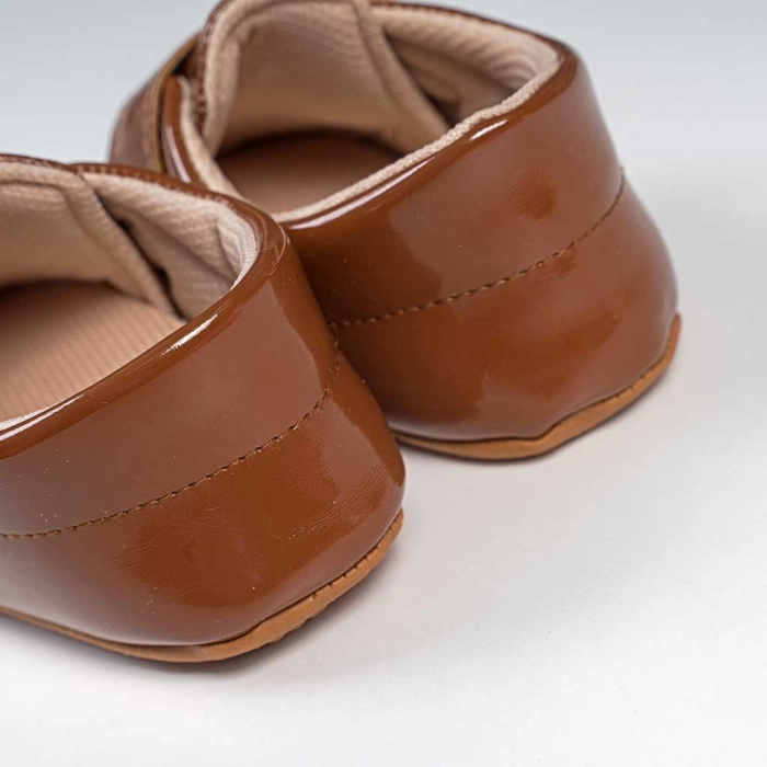 Βρεφικά παπούτσια για μωρά little baby καφέ παπουτσάκια αγκαλιάς για μωράκια μαλακά μηνών online (3)