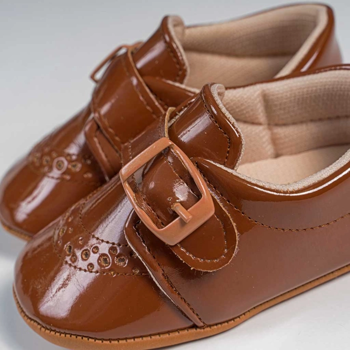Βρεφικά παπούτσια για μωρά little baby καφέ παπουτσάκια αγκαλιάς για μωράκια μαλακά μηνών online (2)