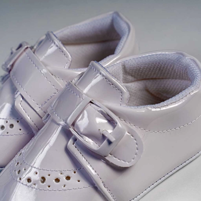 Βρεφικά παπούτσια για μωρά little baby άσπρο παπουτσάκια αγκαλιάς για μωράκια μαλακά μηνών online (3)