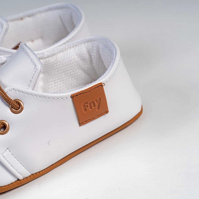Βρεφικά παπούτσια για αγόρια little sir άσπρο παπουτσάκια αγκαλιάς για μωράκια μαλακά μηνών online (2)