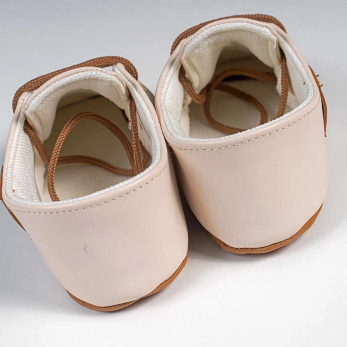 Βρεφικά παπούτσια για αγόρια little sir μπεζ παπουτσάκια αγκαλιάς για μωράκια μαλακά μηνών online (4)