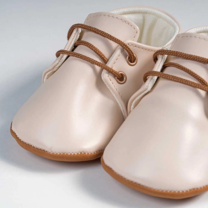 Βρεφικά παπούτσια για αγόρια little sir μπεζ παπουτσάκια αγκαλιάς για μωράκια μαλακά μηνών online (2)