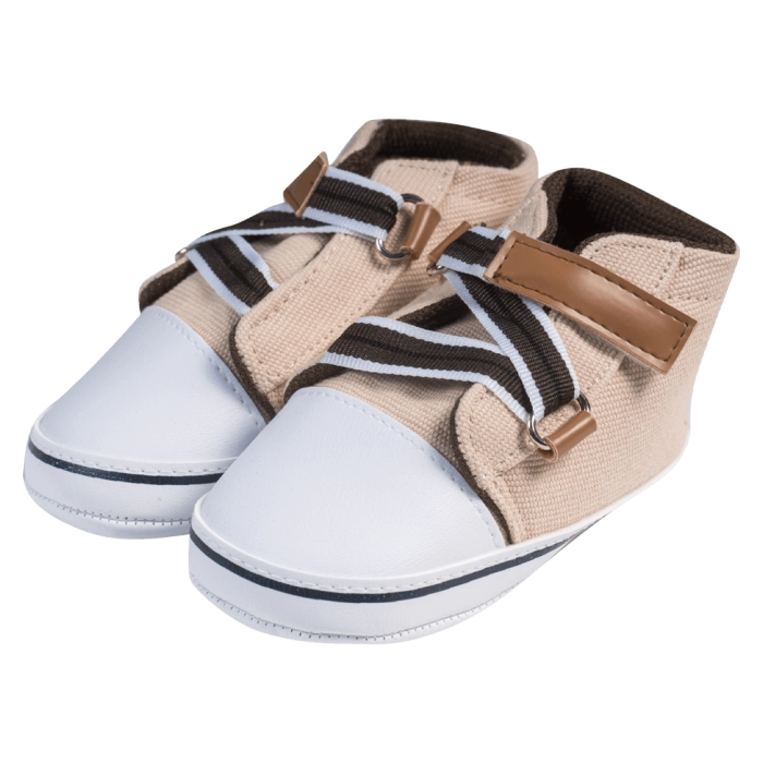 Βρεφικά παπούτσια για αγόρια little Z μπεζ παπουτσάκια αγκαλιάς για μωράκια μαλακά μηνών online (1)