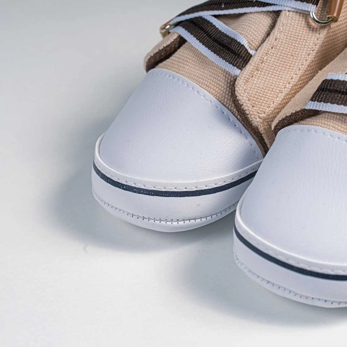 Βρεφικά παπούτσια για αγόρια little Z μπεζ παπουτσάκια αγκαλιάς για μωράκια μαλακά μηνών online (2)