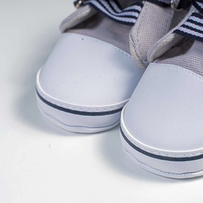 Βρεφικά παπούτσια για αγόρια little Z γκρι παπουτσάκια αγκαλιάς για μωράκια μαλακά μηνών online (3)