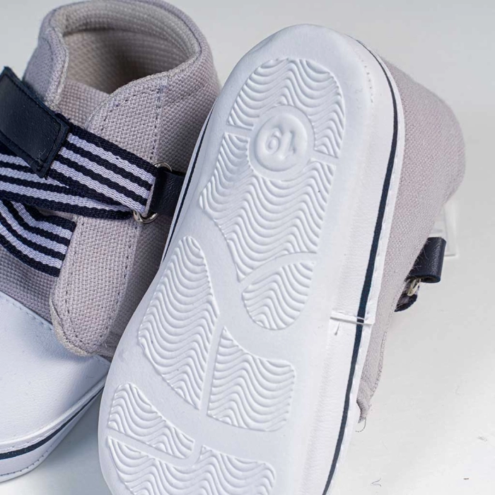 Βρεφικά παπούτσια για αγόρια little Z γκρι παπουτσάκια αγκαλιάς για μωράκια μαλακά μηνών online (4)
