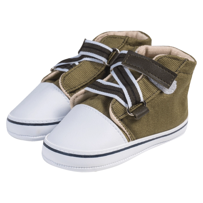 Βρεφικά παπούτσια για αγόρια little Z λαδί παπουτσάκια αγκαλιάς για μωράκια μαλακά μηνών online