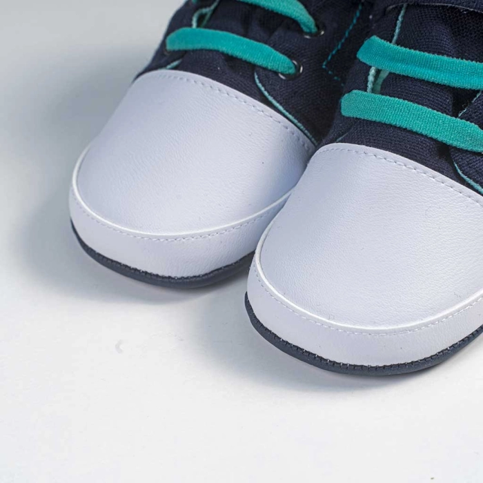 Βρεφικά παπούτσια για αγόρια little dino μπλε παπουτσάκια αγκαλιάς για μωράκια μαλακά μηνών online (3)