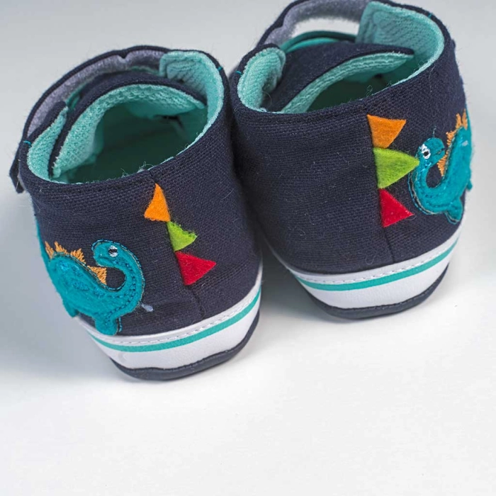Βρεφικά παπούτσια για αγόρια little dino μπλε παπουτσάκια αγκαλιάς για μωράκια μαλακά μηνών online (1)