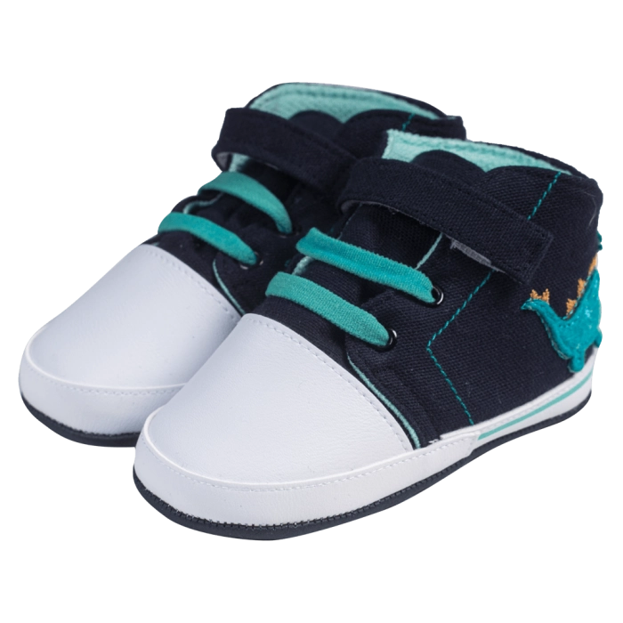 Βρεφικά παπούτσια για αγόρια little dino μπλε παπουτσάκια αγκαλιάς για μωράκια μαλακά μηνών online