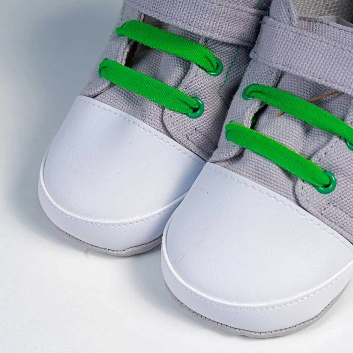 Βρεφικά παπούτσια για αγόρια little dino γκρι παπουτσάκια αγκαλιάς για μωράκια μαλακά μηνών online (7)