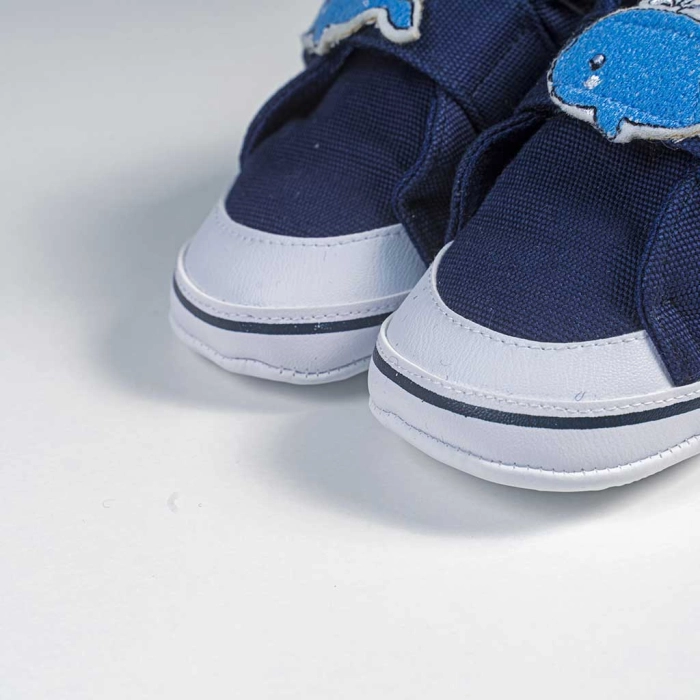 Βρεφικά παπούτσια για αγόρια happy whale μπλε παπουτσάκια αγkαλιάς για μωράκια μαλακά μηνών online (3)