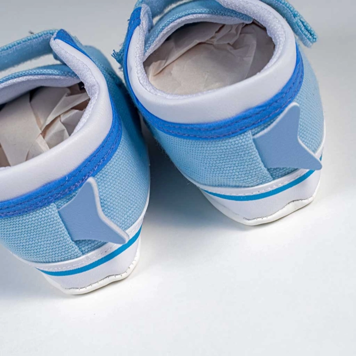 Βρεφικά παπούτσια για αγόρια happy shark μπλε παπουτσάκια αγkαλιάς για μωράκια μαλακά μηνών online (1)