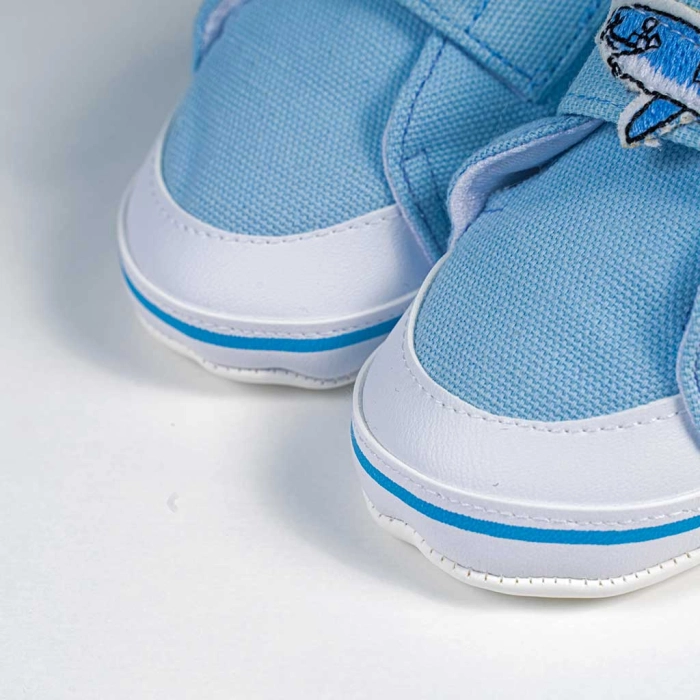 Βρεφικά παπούτσια για αγόρια happy shark μπλε παπουτσάκια αγkαλιάς για μωράκια μαλακά μηνών online (3)