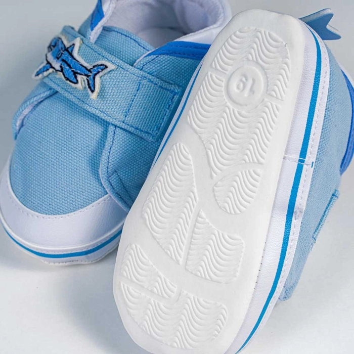 Βρεφικά παπούτσια για αγόρια happy shark μπλε παπουτσάκια αγkαλιάς για μωράκια μαλακά μηνών online (4)