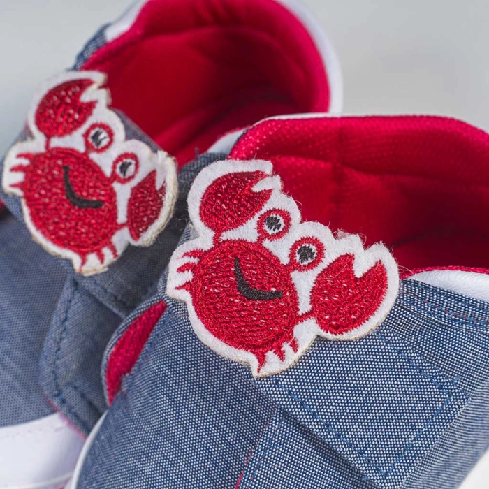 Βρεφικά παπούτσια για αγόρια happy crab μπλε παπουτσάκια αγkαλιάς για μωράκια μαλακά μηνών online (2)