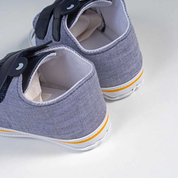 Βρεφικά παπούτσια για αγόρια happy eyes μπλε παπουτσάκια αγkαλιάς για μωράκια μαλακά μηνών online (2)