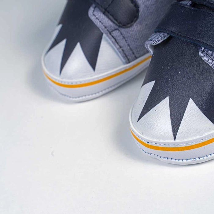 Βρεφικά παπούτσια για αγόρια happy eyes μπλε παπουτσάκια αγkαλιάς για μωράκια μαλακά μηνών online (4)