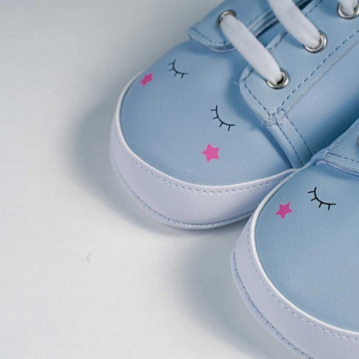 Βρεφικά παπούτσια για κορίτσια sleepy unicorn γαλάζιο παπουτσάκια αγκαλιάς για μωράκια μαλακά μηνών online (2)