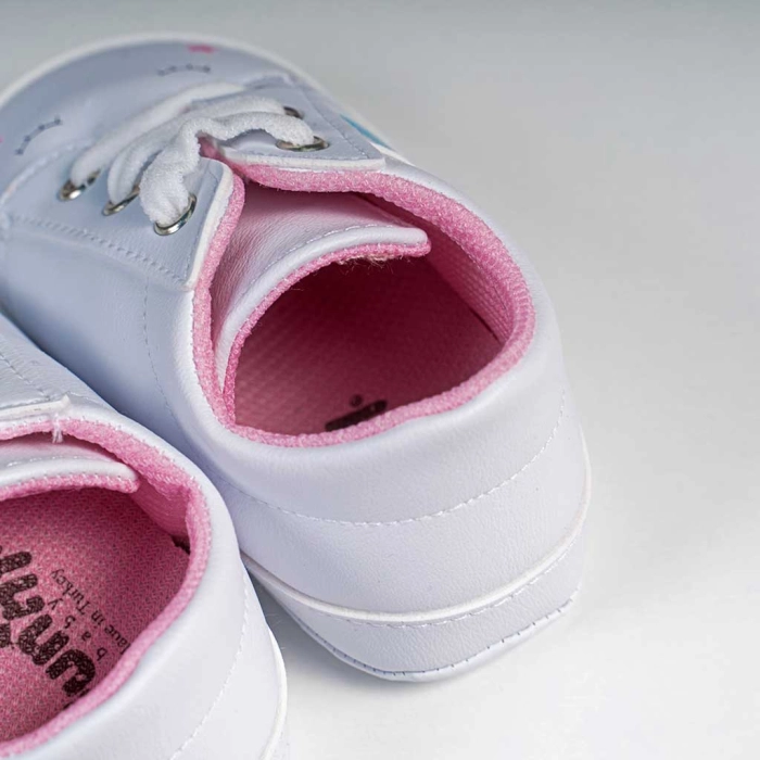 Βρεφικά παπούτσια για κορίτσια sleepy unicorn άσπρο παπουτσάκια αγκαλιάς για μωράκια μαλακά μηνών online (1)