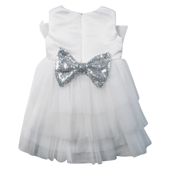 Bρεφικό αμπιγέ φόρεμα για κορίτσια Rosalia άσπρο βαφτιστικό γάμος βάφτιση καλό τούλι μηνών online (2)